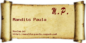 Mandits Paula névjegykártya